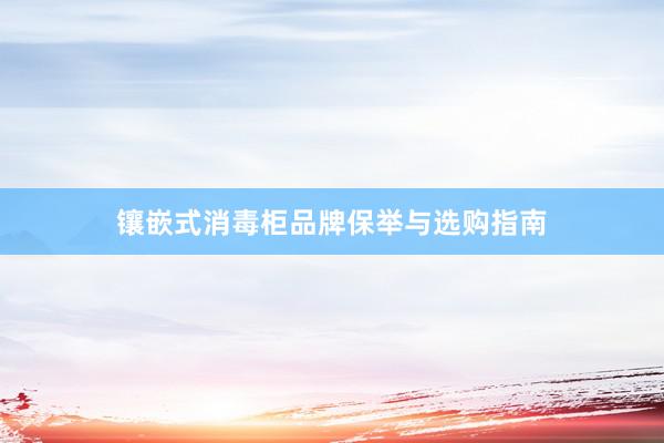 镶嵌式消毒柜品牌保举与选购指南